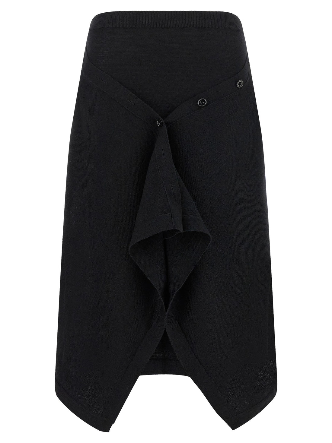 LEMAIRE - Button asymmetrical skirt Black