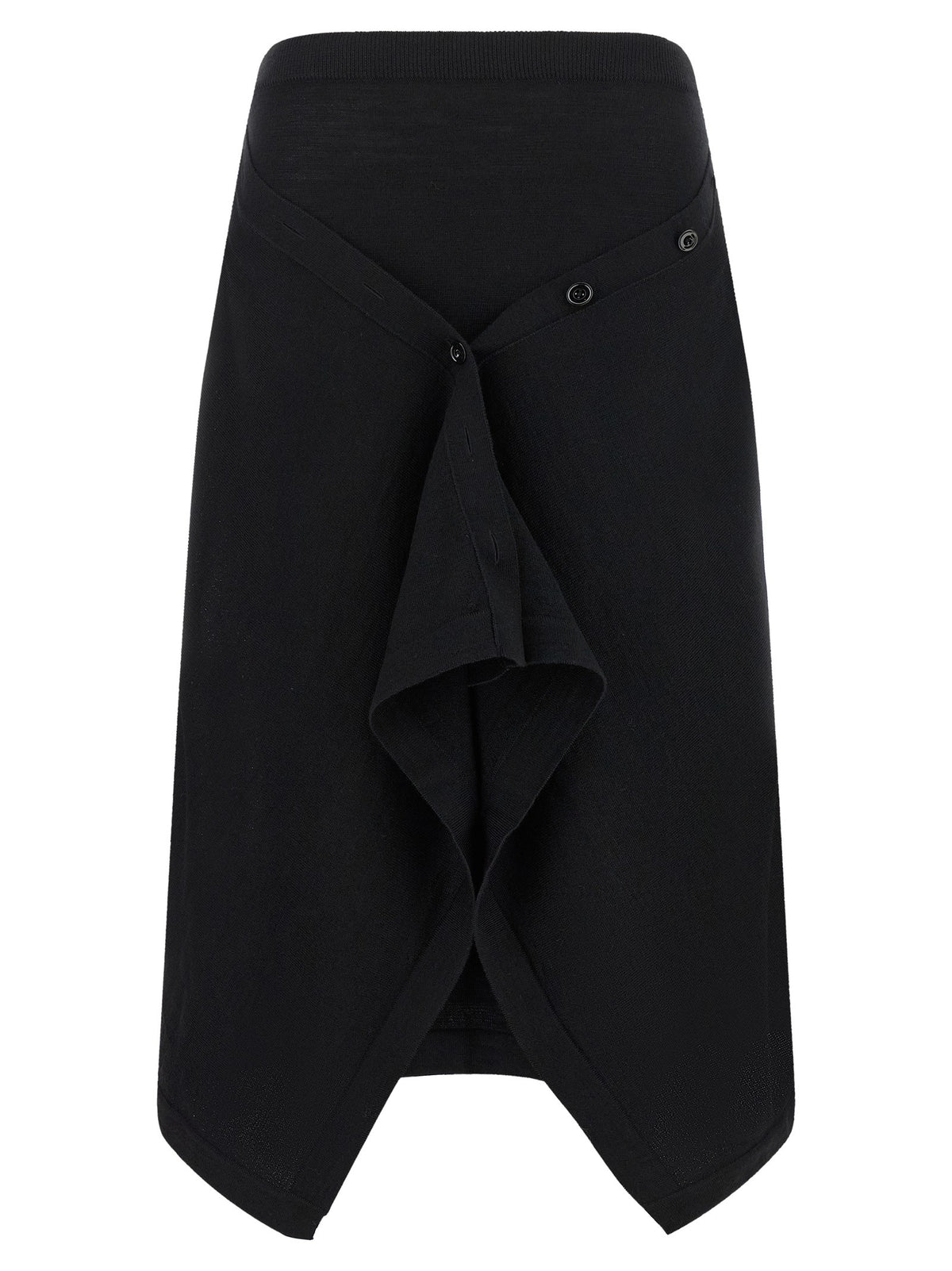 LEMAIRE - Button asymmetrical skirt Black