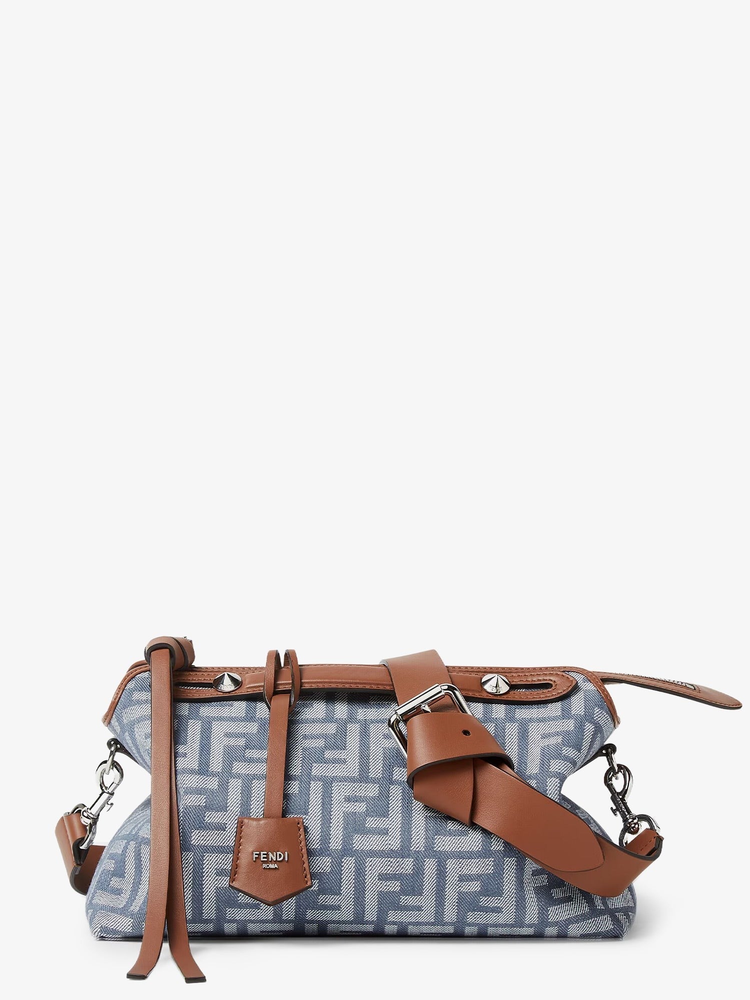 By The Way Soft Medium FF Jacquard denim crossbody bag