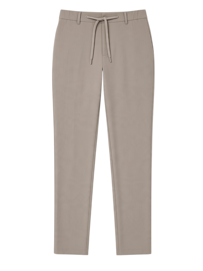 Herno men's dove grey technical fabric trousers, front view, crafted from polyamide and elastane with a modern, refined design, Made in Italy.