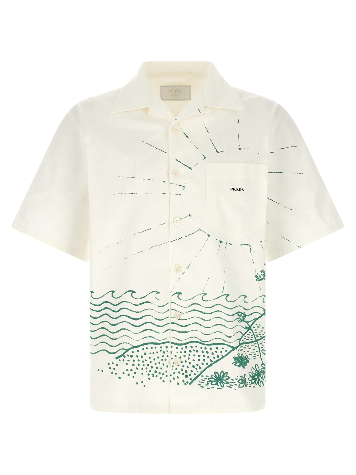PRADA - 'Cabin' bowling shirt GREEN XL