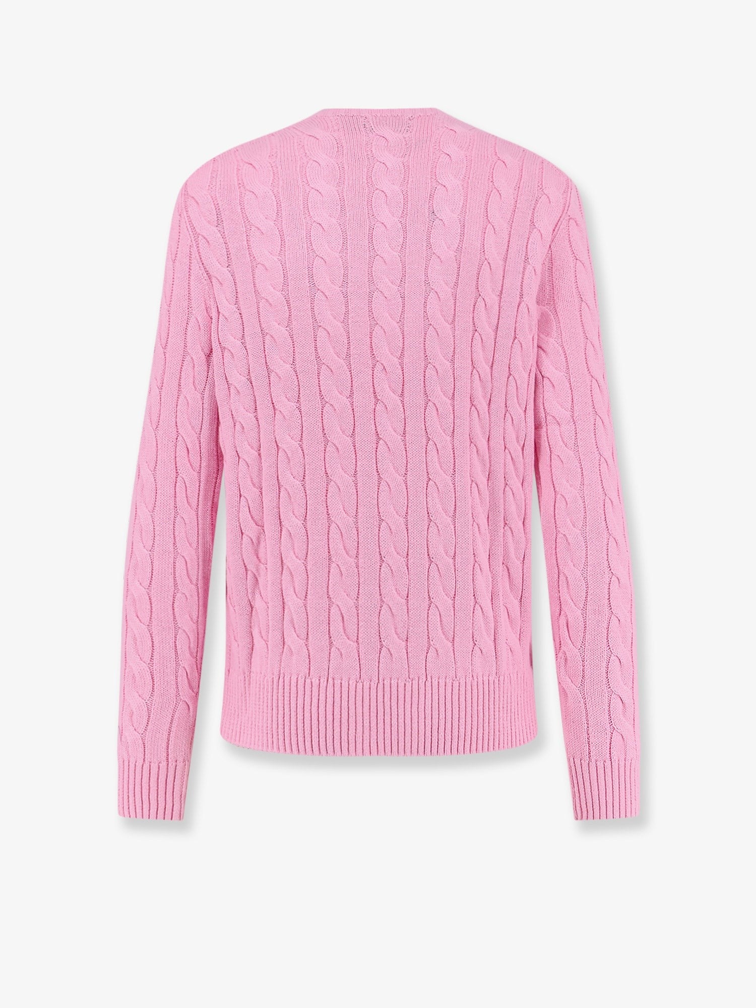 Cable knit cotton sweater with iconic logo