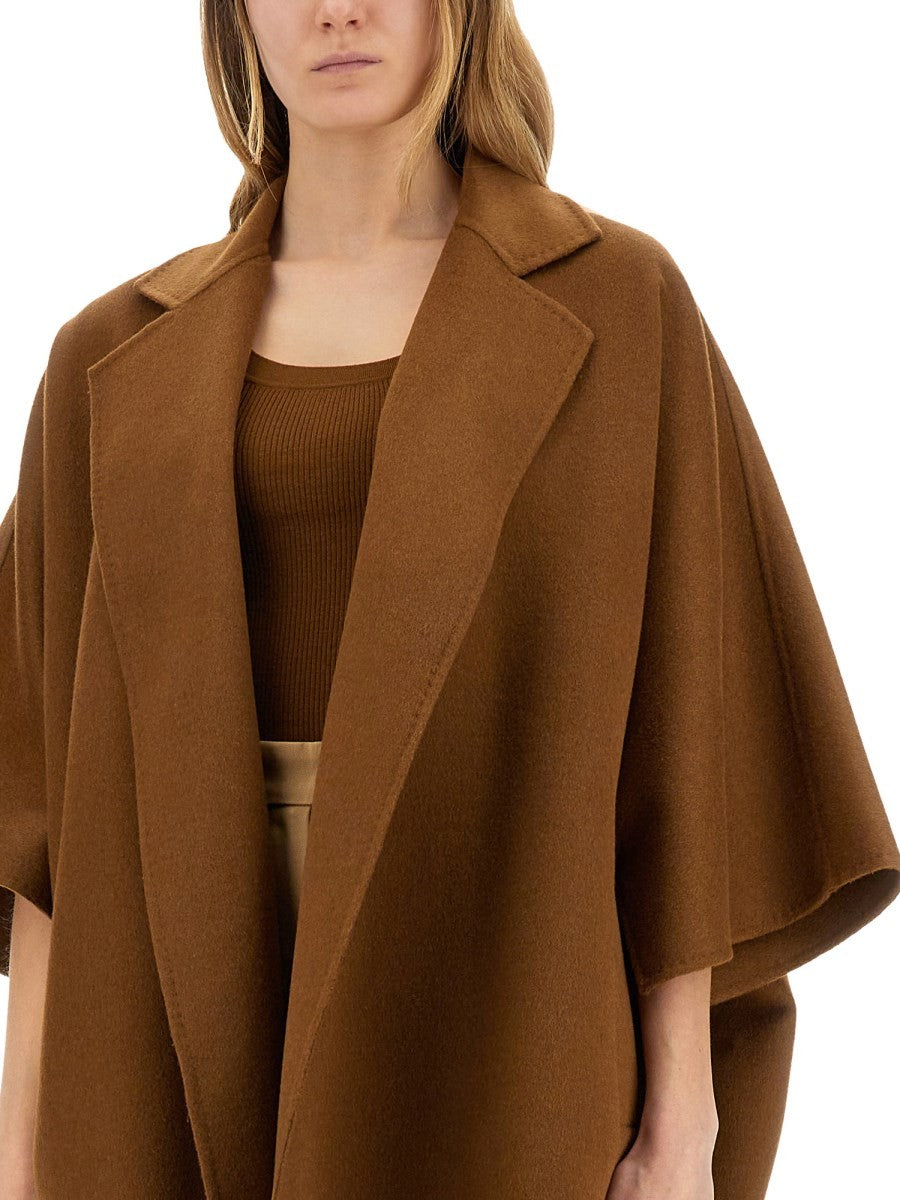 CAMEL DRAP CAPE COAT