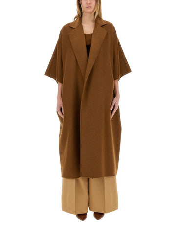 CAMEL DRAP CAPE COAT