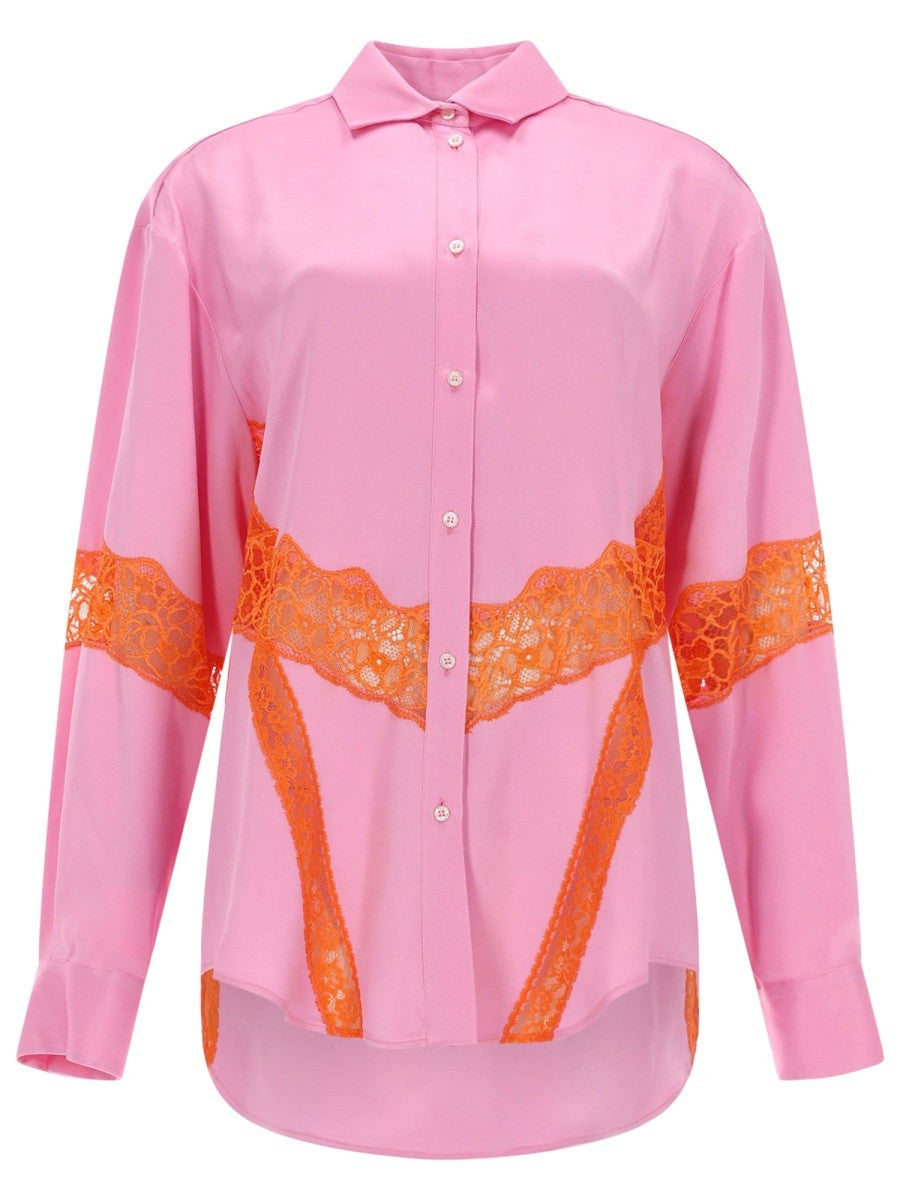 msgm - CAMICIA CON INSERTI IN PIZZO camicia-con-inserti-in-pizzo