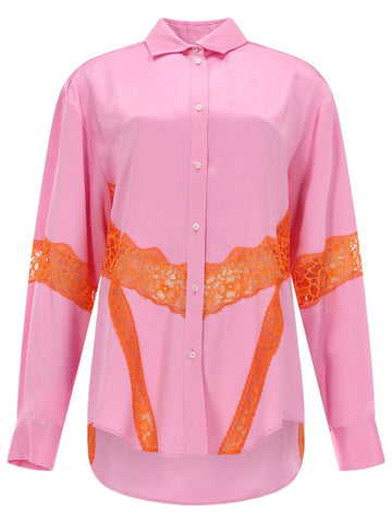 msgm msgm - CAMICIA CON INSERTI IN PIZZO