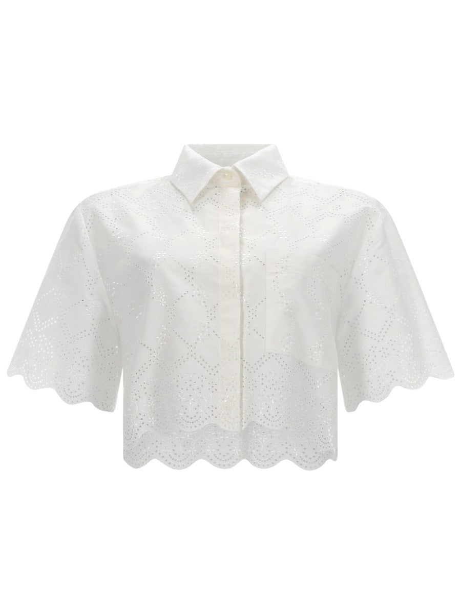 msgm msgm - CAMICIA CON MOTIVO TRAFORATO