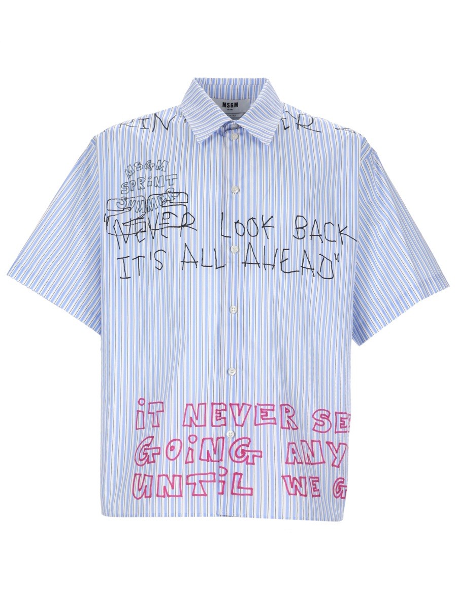 msgm msgm - CAMICIA CON STAMPA
