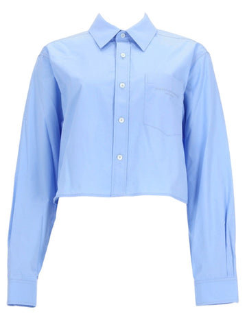 Alexander Wang Light blue shirt with white button and pocket for women