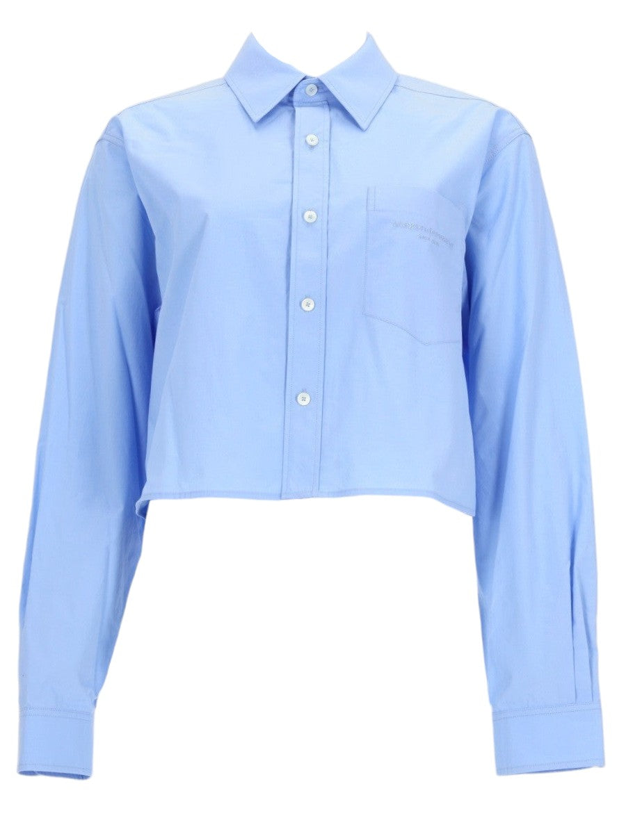 Alexander Wang Light blue shirt with white button and pocket for women