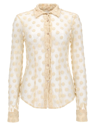 Dries Van Noten CAMICIA IN MESH A POIS