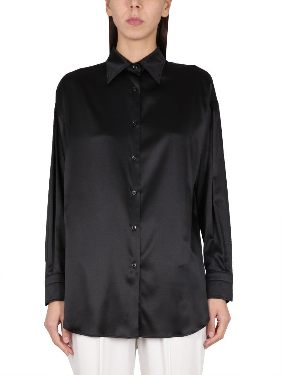 STRETCH SILK SATIN SHIRT