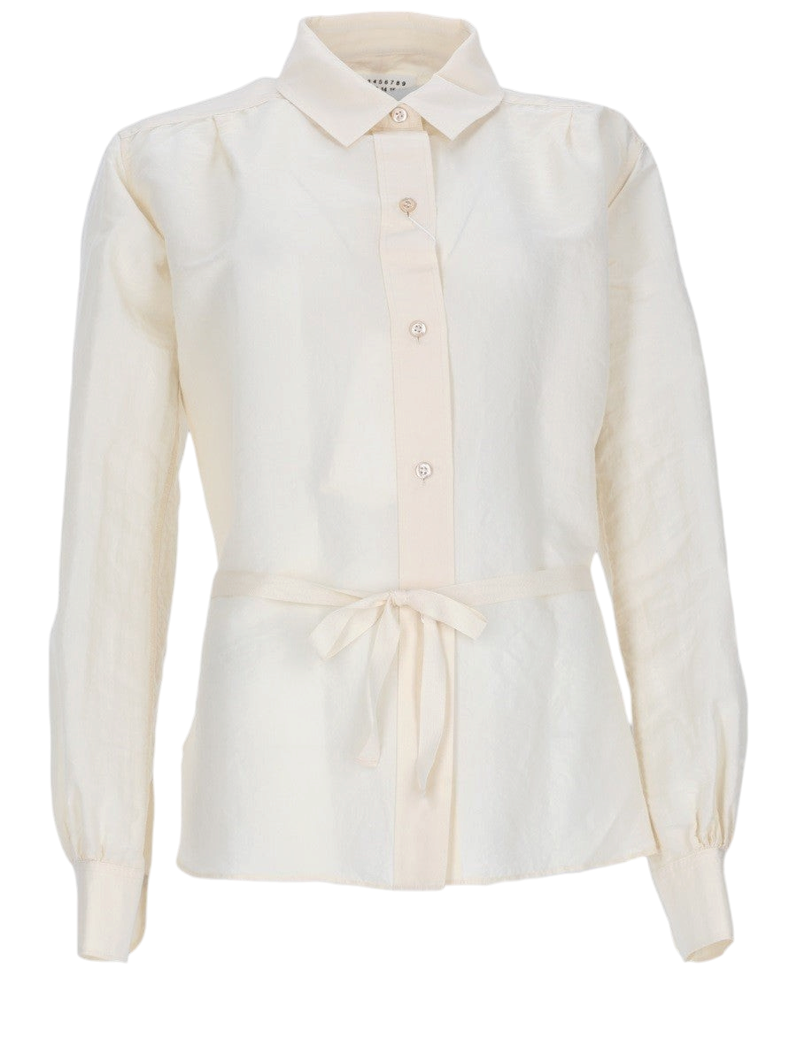 Maison Margiela - CAMICIA IN SETA E COTONE Ivory 40