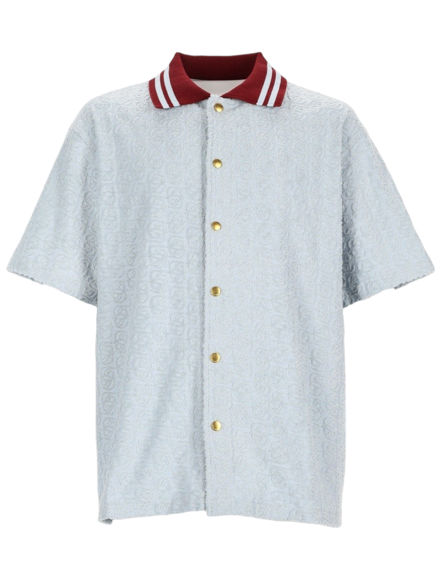Drole De Monsieur - CAMICIA MONOGRAM IN COTONE Blue