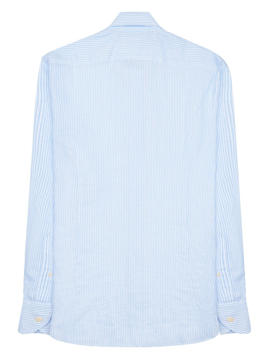 MC2 SAINT BARTH - Pamplona Linen Shirt Blue Baby blue