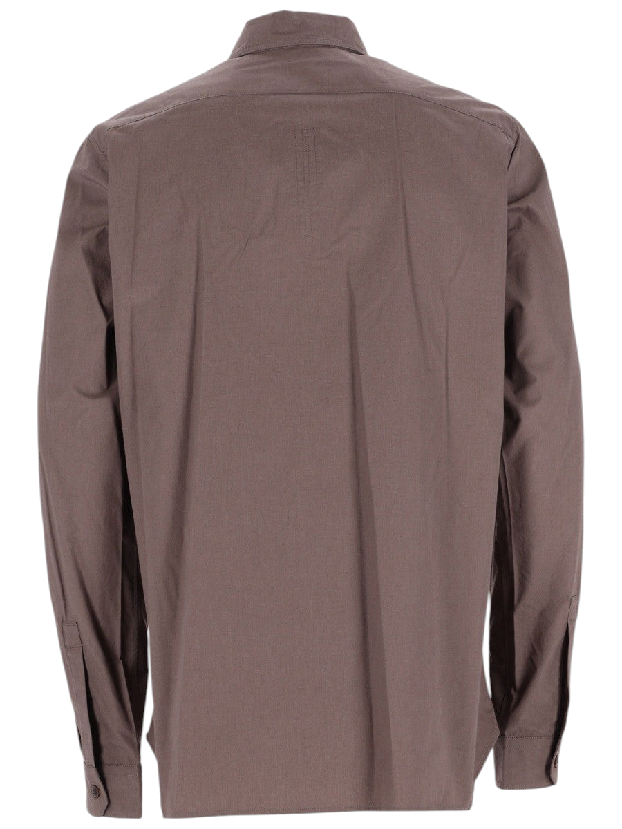 RICK OWENS - "WORK" Poplin Shirt Brown
