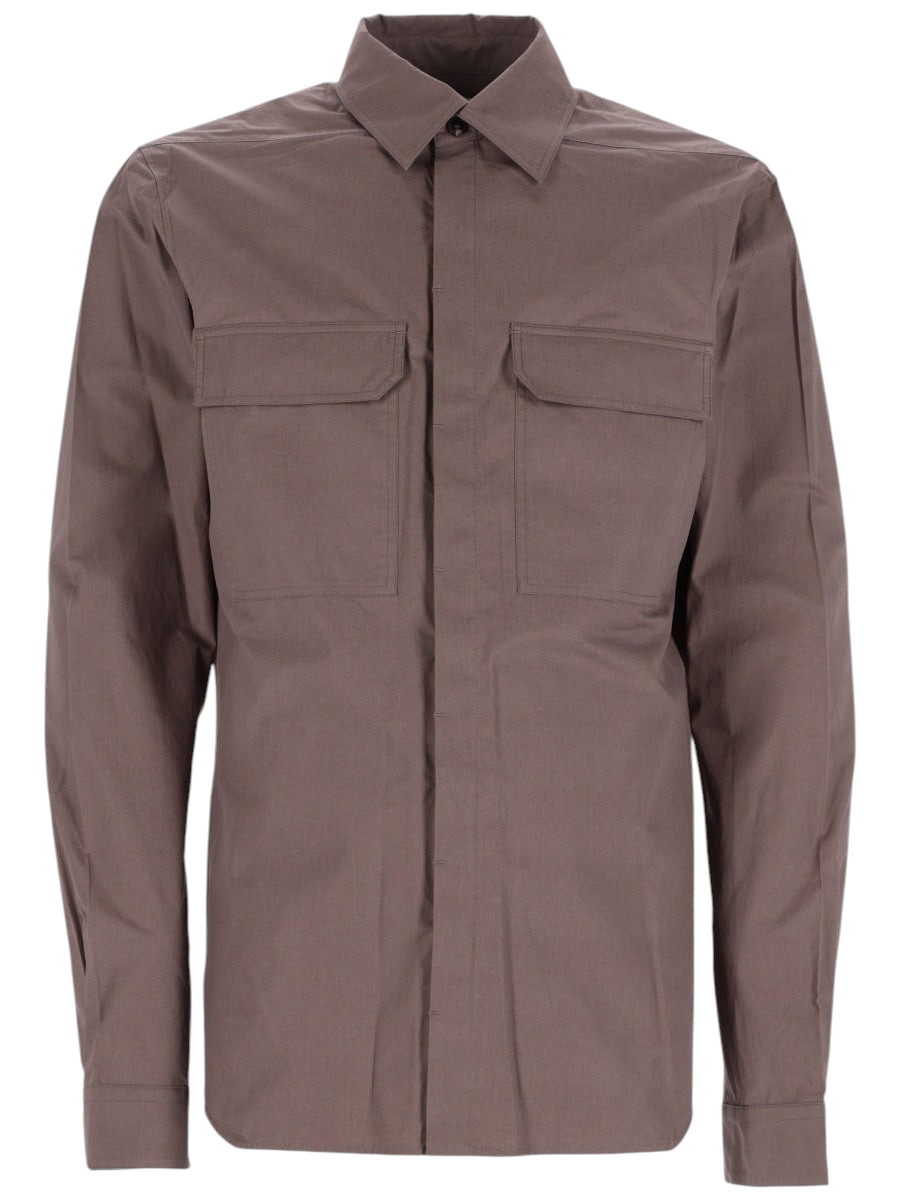 RICK OWENS - "WORK" Poplin Shirt Brown