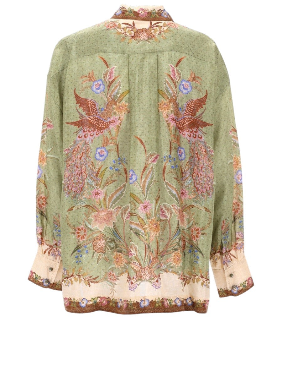 ZIMMERMANN - Indra Relaxed-Fit Printed Shirt - Green camicia-zimmermann-indra-relaxed-fit-printed-shirt-green-back-jpg-relaxed-fit