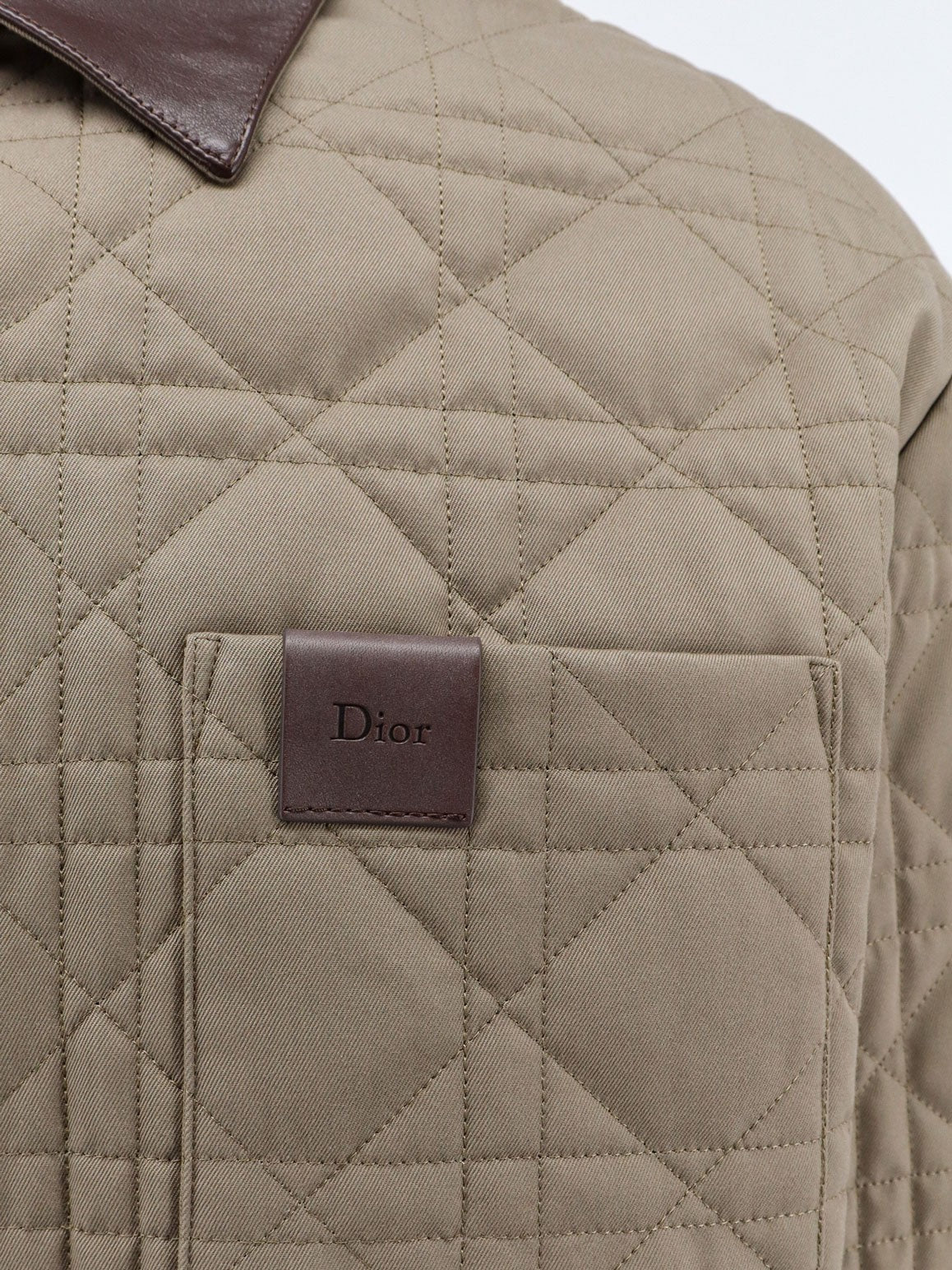 Dior - Cannage Shirt/Jacket with Dior patch and leather collar