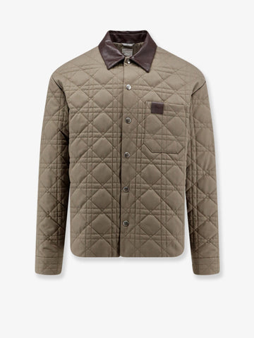 Dior - Cannage Shirt/Jacket with Dior patch and leather collar