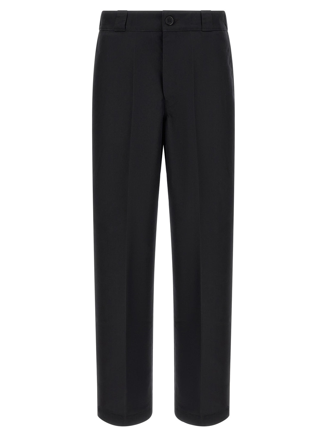 PRADA - Canvas pants with pleat Black