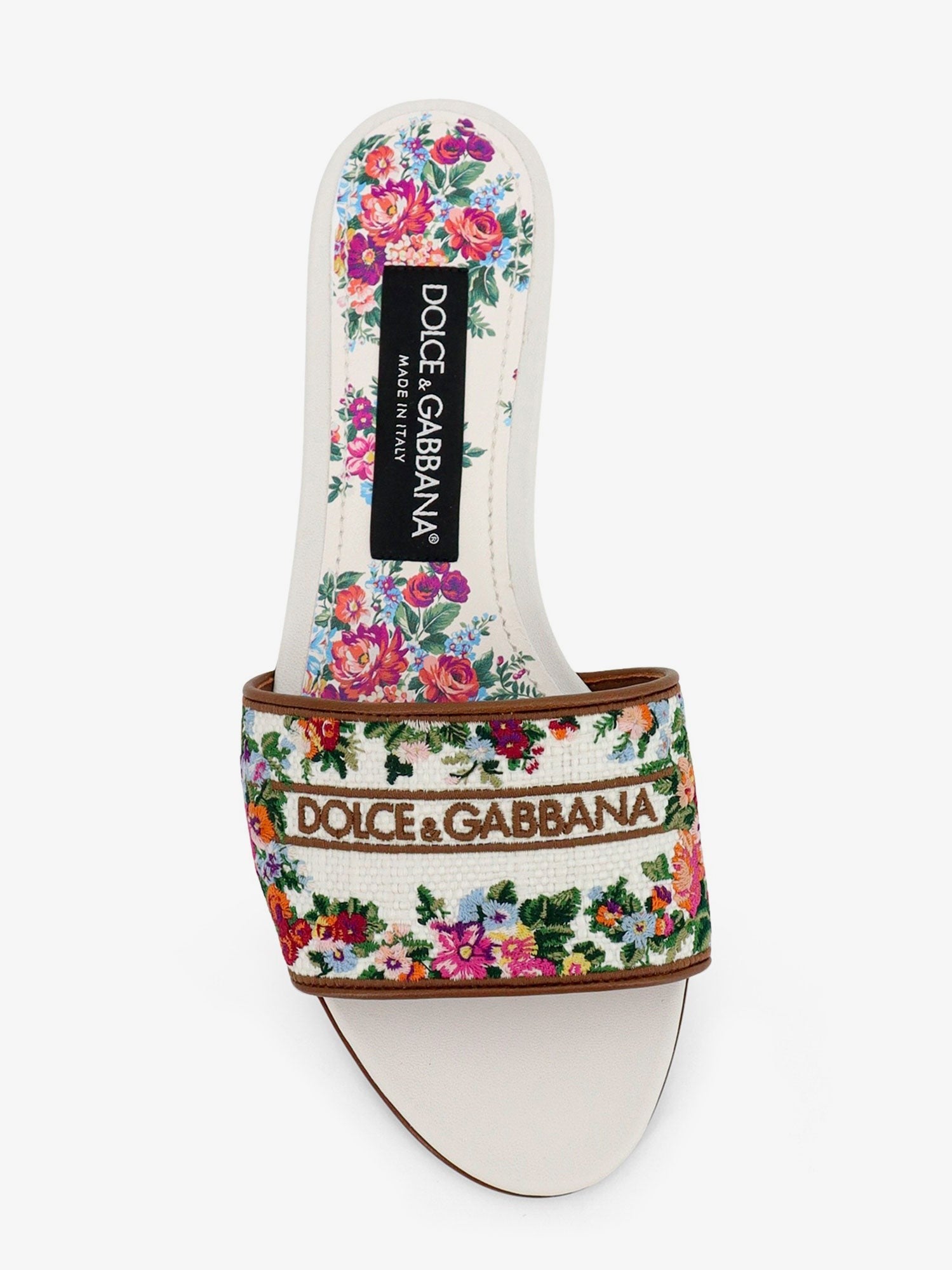 Dolce & Gabbana - Canvas sandals with all-over embroidery