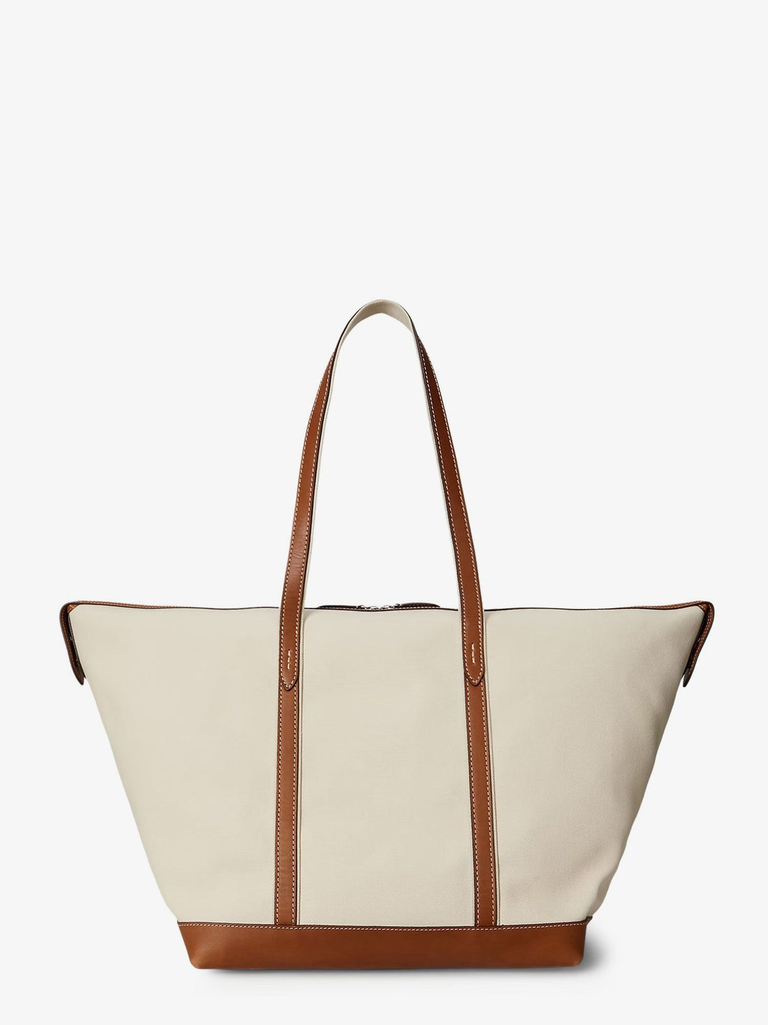 Canvas travel bag with leather profiles