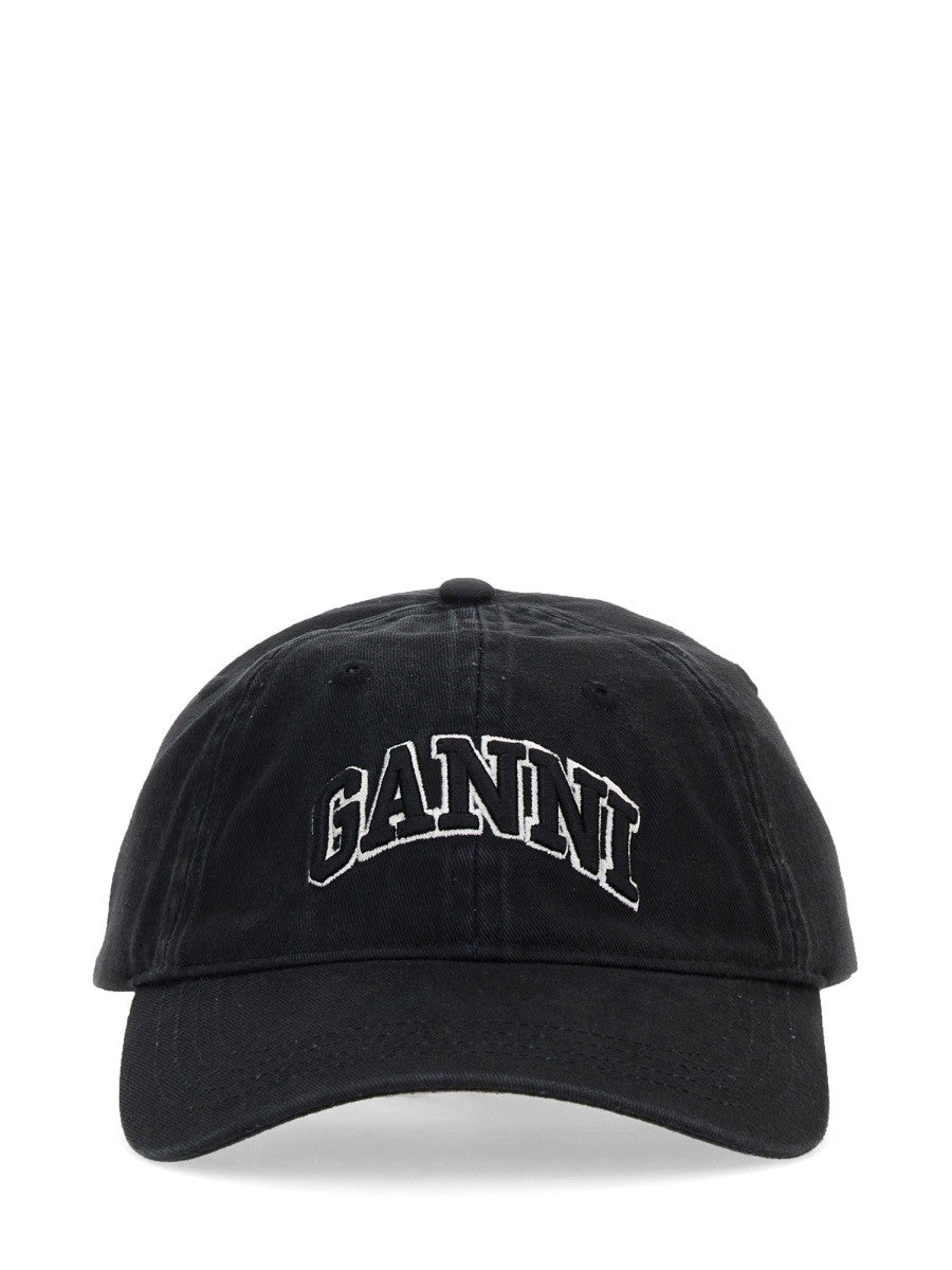 GANNI - Canvas Baseball Cap Black UNI
