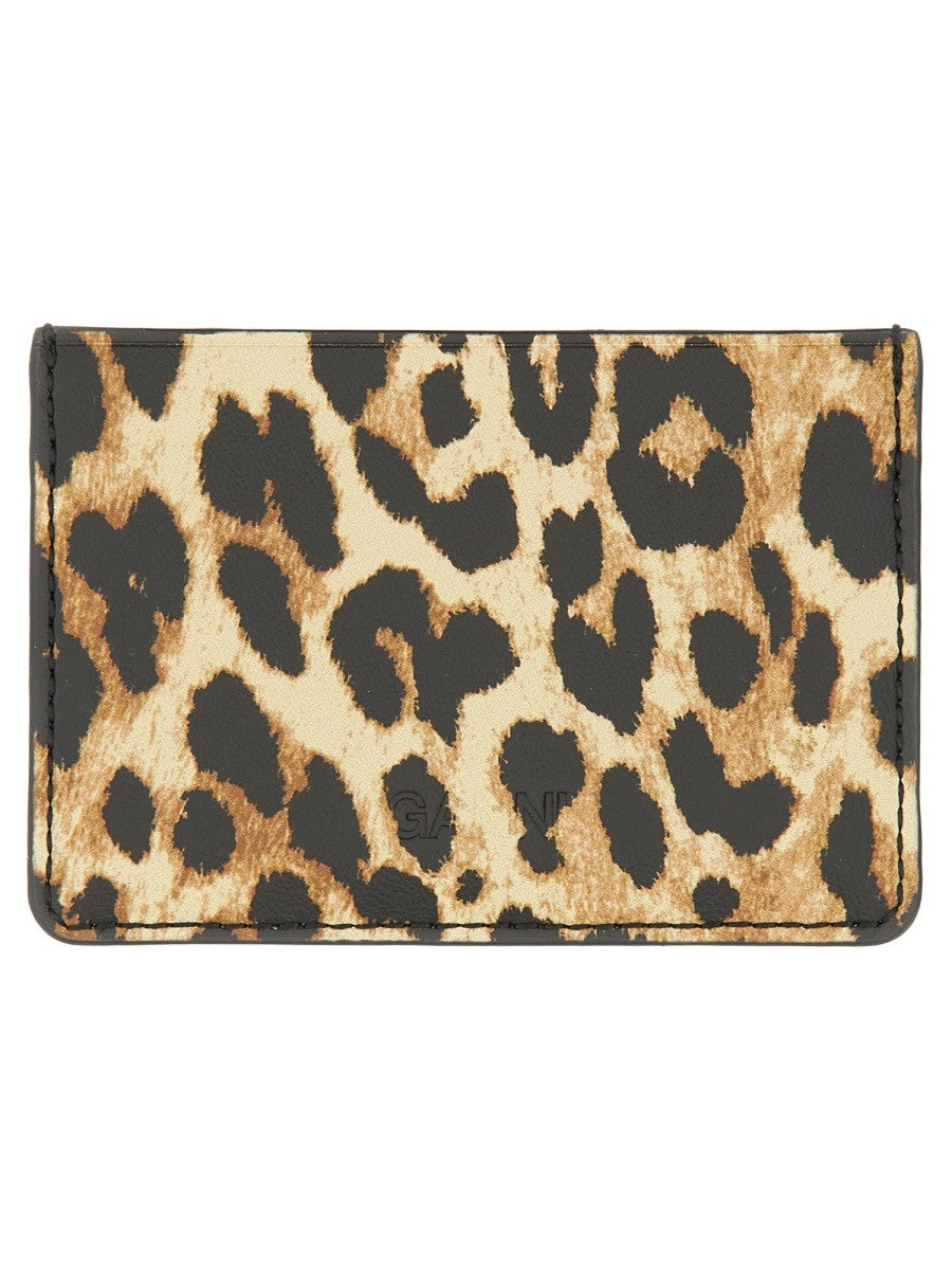 GANNI GANNI - CARD HOLDER WITH ANIMAL MOTIF