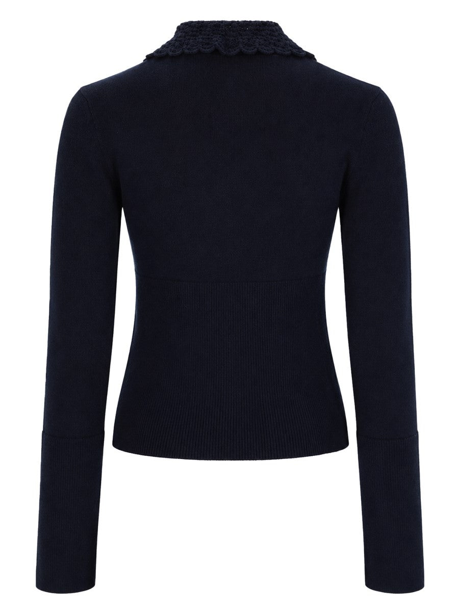 CHLOÉ - Logo-Embroidered Wool Cardigan