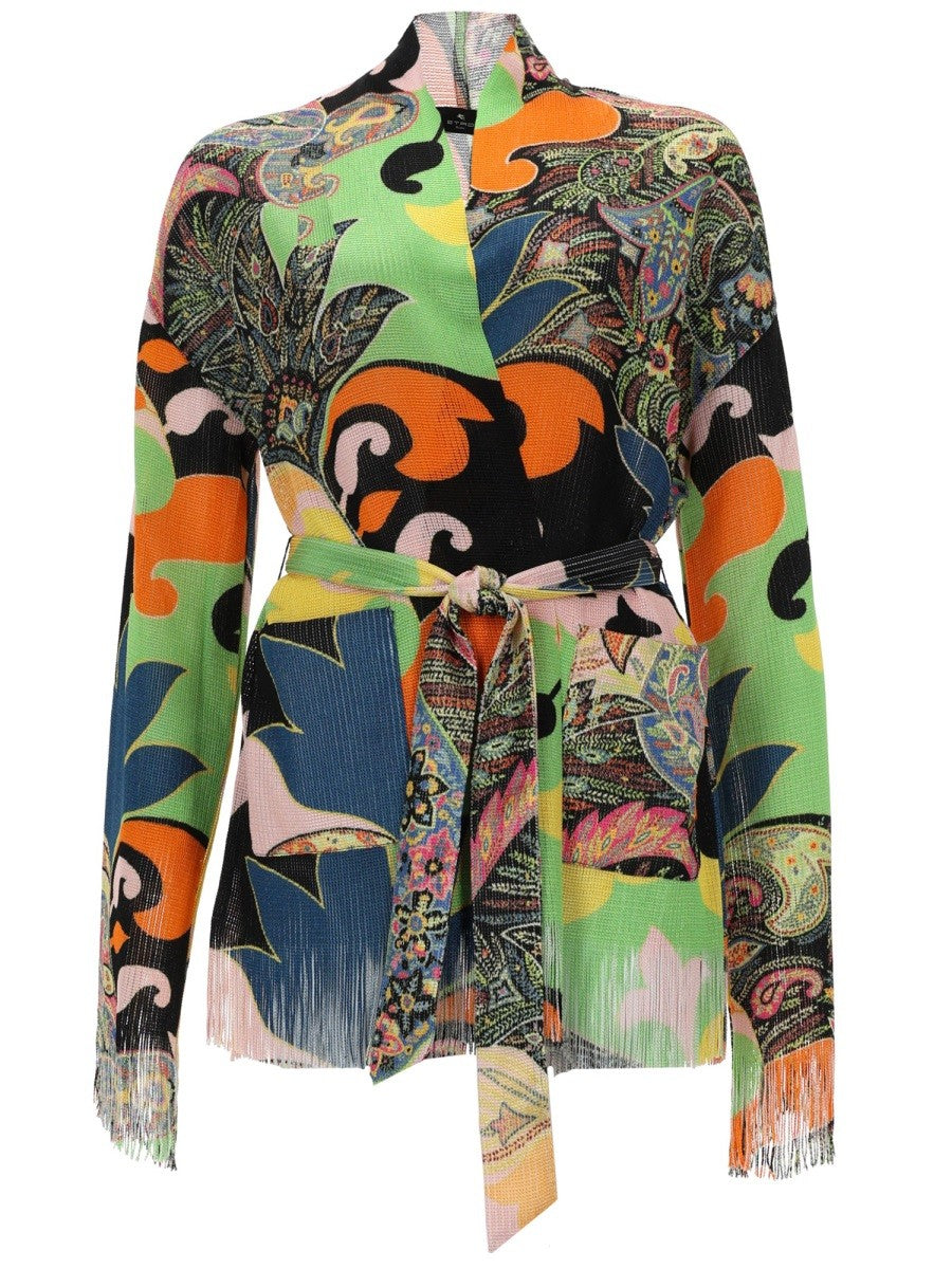 Etro CARDIGAN CON FRANGE