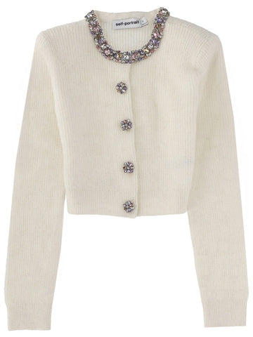 SELF-PORTRAIT - CARDIGAN WITH "DIAMANTÉ" DETAIL