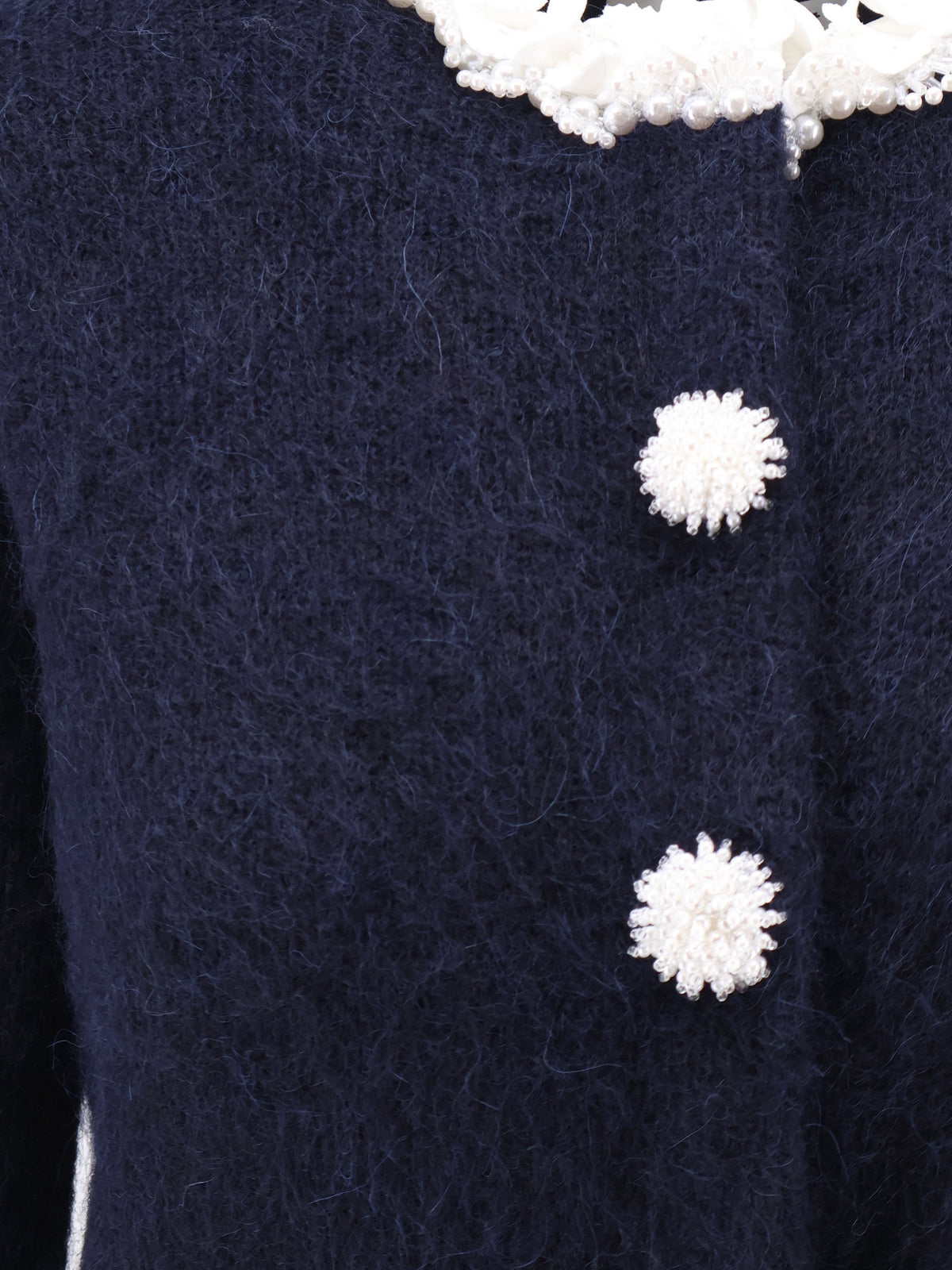 SELF-PORTRAIT - Cardigan with Flower Pearl buttons