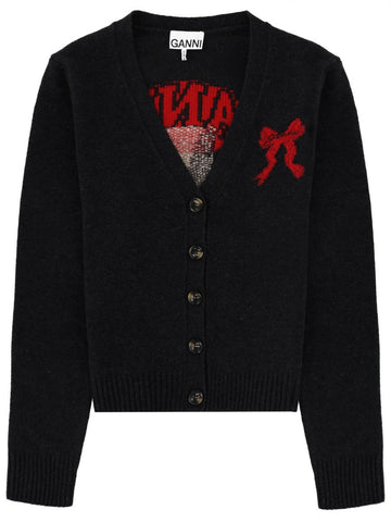 GANNI GANNI - CARDIGAN WITH GRAPHICS