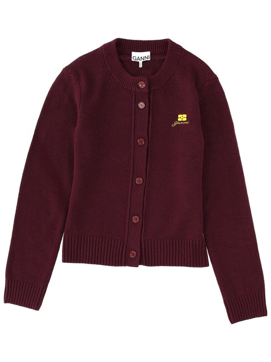 GANNI - CARDIGAN WITH LOGO cardigan-with-logo_09e9fca9-96a0-4cb1-9a03-268791d3087f