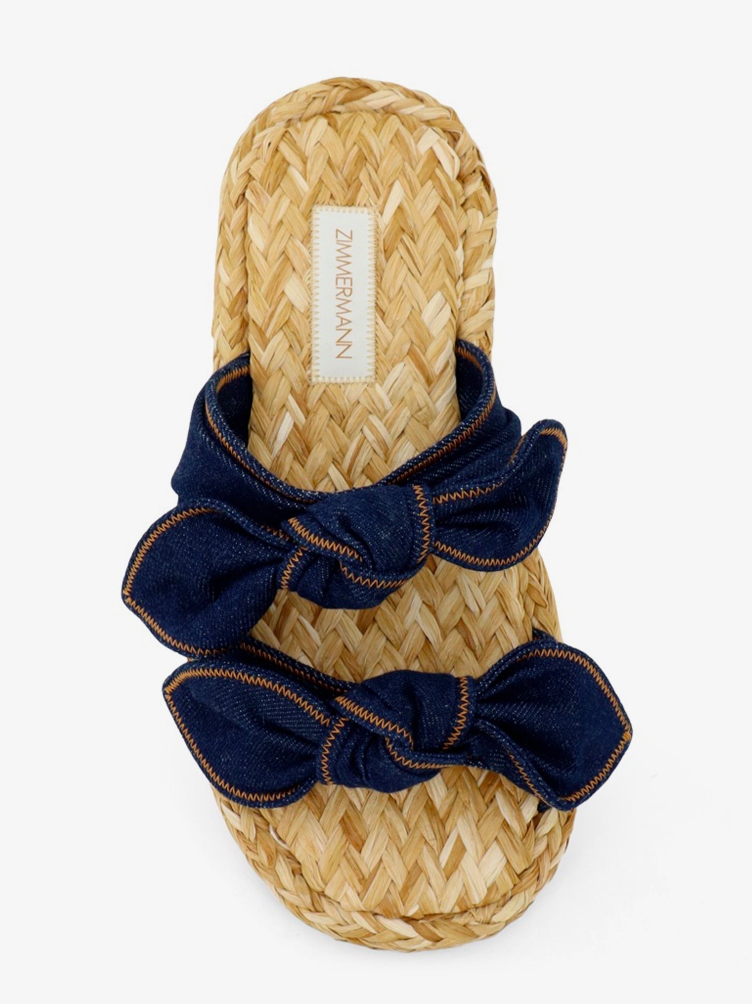 ZIMMERMANN ZIMMERMANN - Carousel raffia and denim sandals
