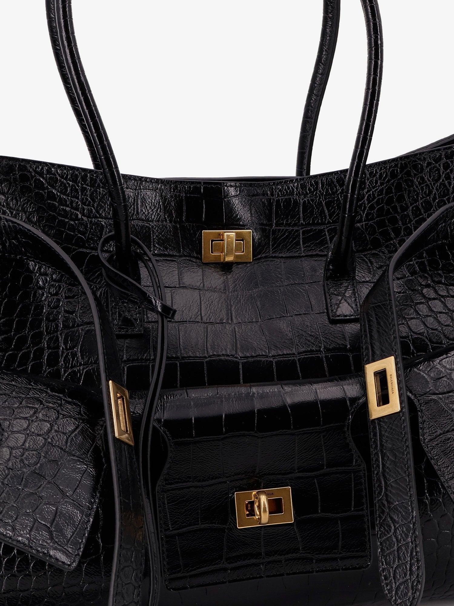 Carry All Bel Air leather shoulder bag with croco effect