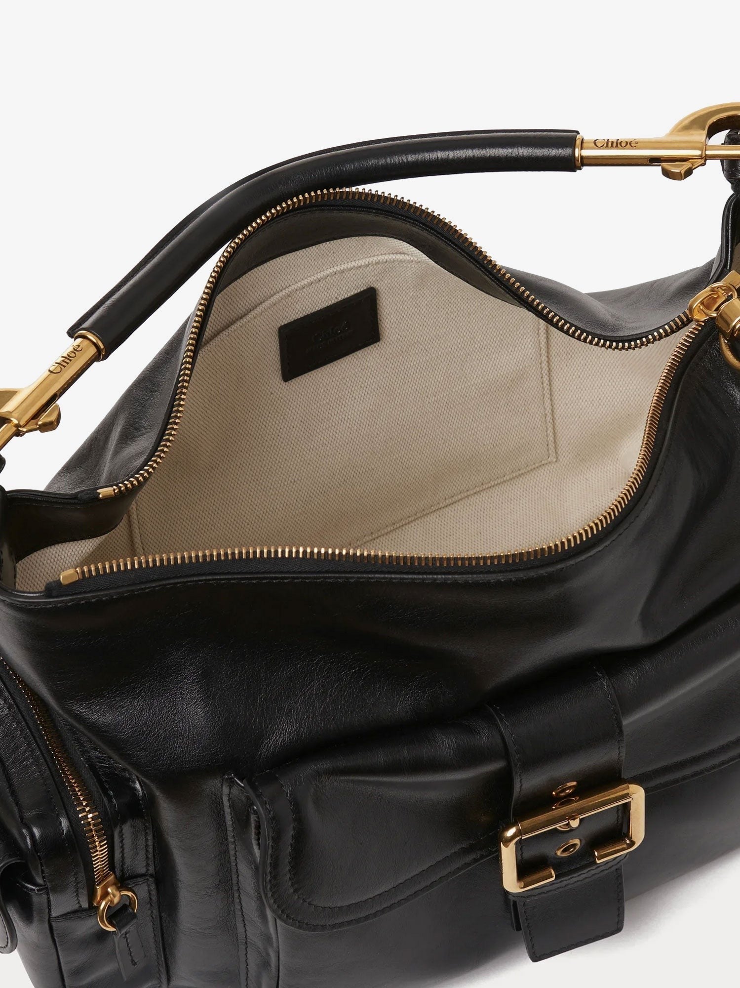CHLOE' CHLOE' - Carry shiny buffalo leather shoulder bag