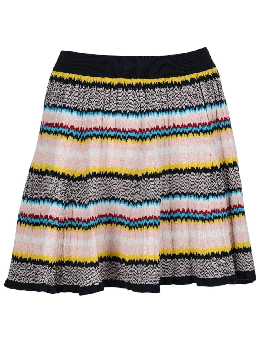 CASABLANCA - Chevron Knit Mini Skirt - Multicolor casablanca-chevron-knit-mini-skirt-multicolor-front-jpg