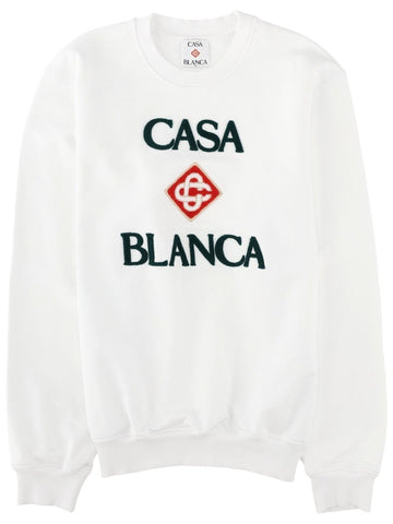CASABLANCA - Embroidered Logo Sweatshirt - White casablanca-embroidered-logo-sweatshirt-white-front-jpg