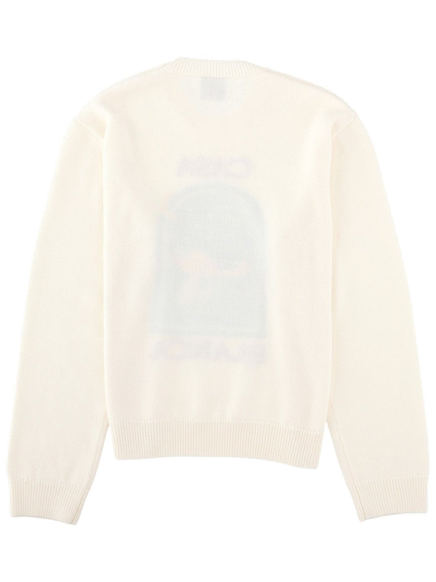 CASABLANCA - Graphic Logo Knit Sweater - White casablanca-graphic-logo-knit-sweater-ivory-front-jpg