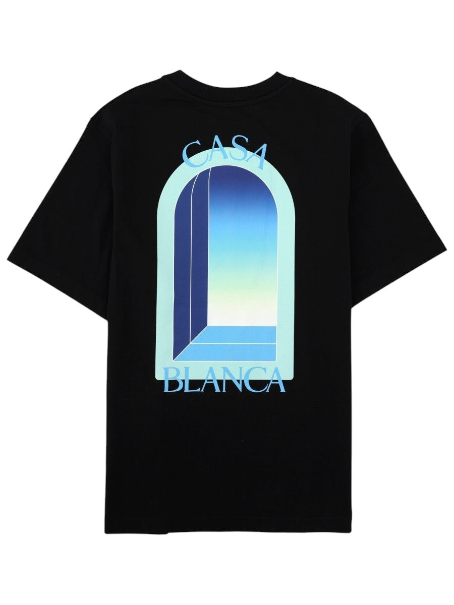 CASABLANCA - Graphic Print T-Shirt - Black casablanca-graphic-print-t-shirt-black-back-jpg