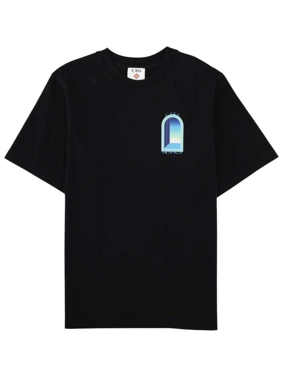CASABLANCA - Graphic Print T-Shirt - Black casablanca-graphic-print-t-shirt-black-front-jpg