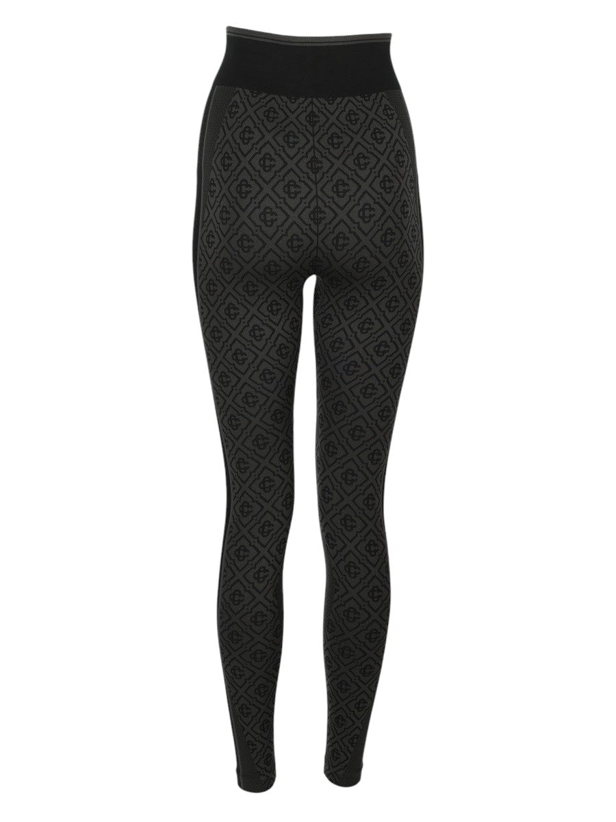 CASABLANCA - Leggings Monogram Senza Cuciture - Black casablanca-leggings-monogram-senza-cuciture-black-front-jpg