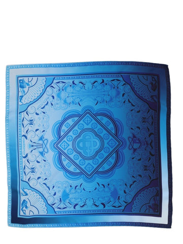 CASABLANCA - Medium Egyptian Rug Scarf - Blue casablanca-medium-egyptian-rug-scarf-blue-back-jpg