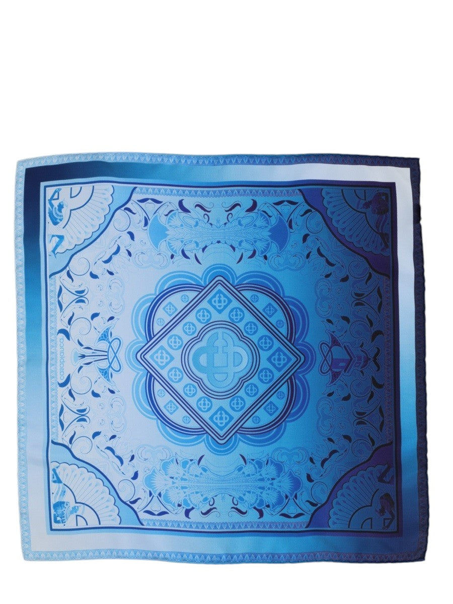 CASABLANCA - Medium Egyptian Rug Scarf - Blue casablanca-medium-egyptian-rug-scarf-blue-back-jpg_0702b6d5-097e-4faf-81a8-1422d118534c