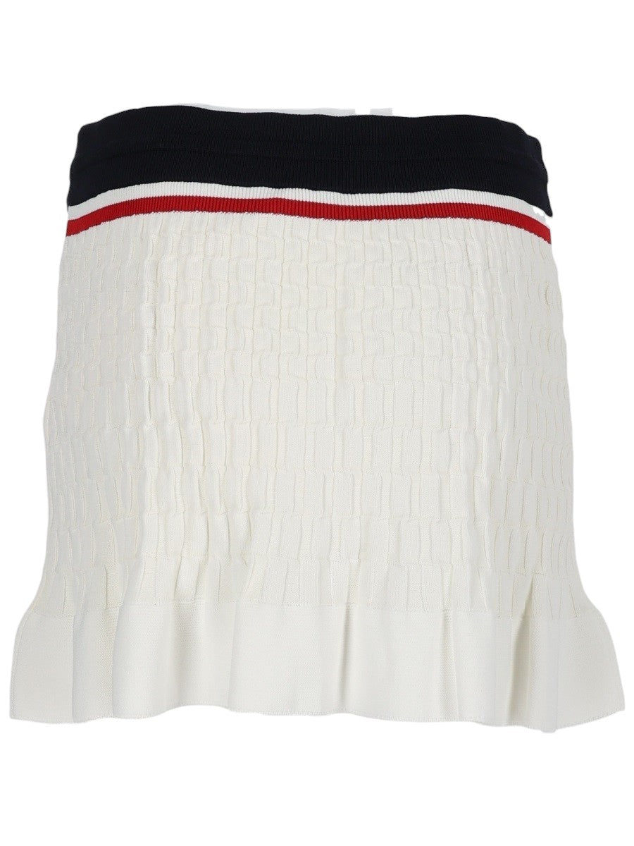 CASABLANCA - Tennis Knit Mini Skirt - White casablanca-tennis-knit-mini-skirt-white-front-jpg