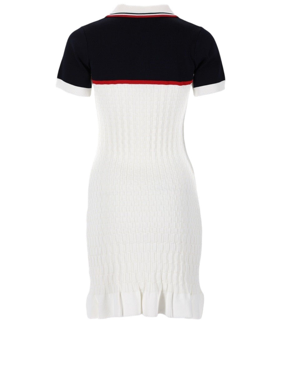 CASABLANCA - Tennis Knit Polo Mini Dress - White casablanca-tennis-knit-polo-mini-dress-white-back-jpg