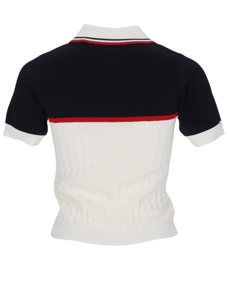 CASABLANCA - Tennis Polo Knit Top - White casablanca-tennis-polo-knit-top-white-front-jpg