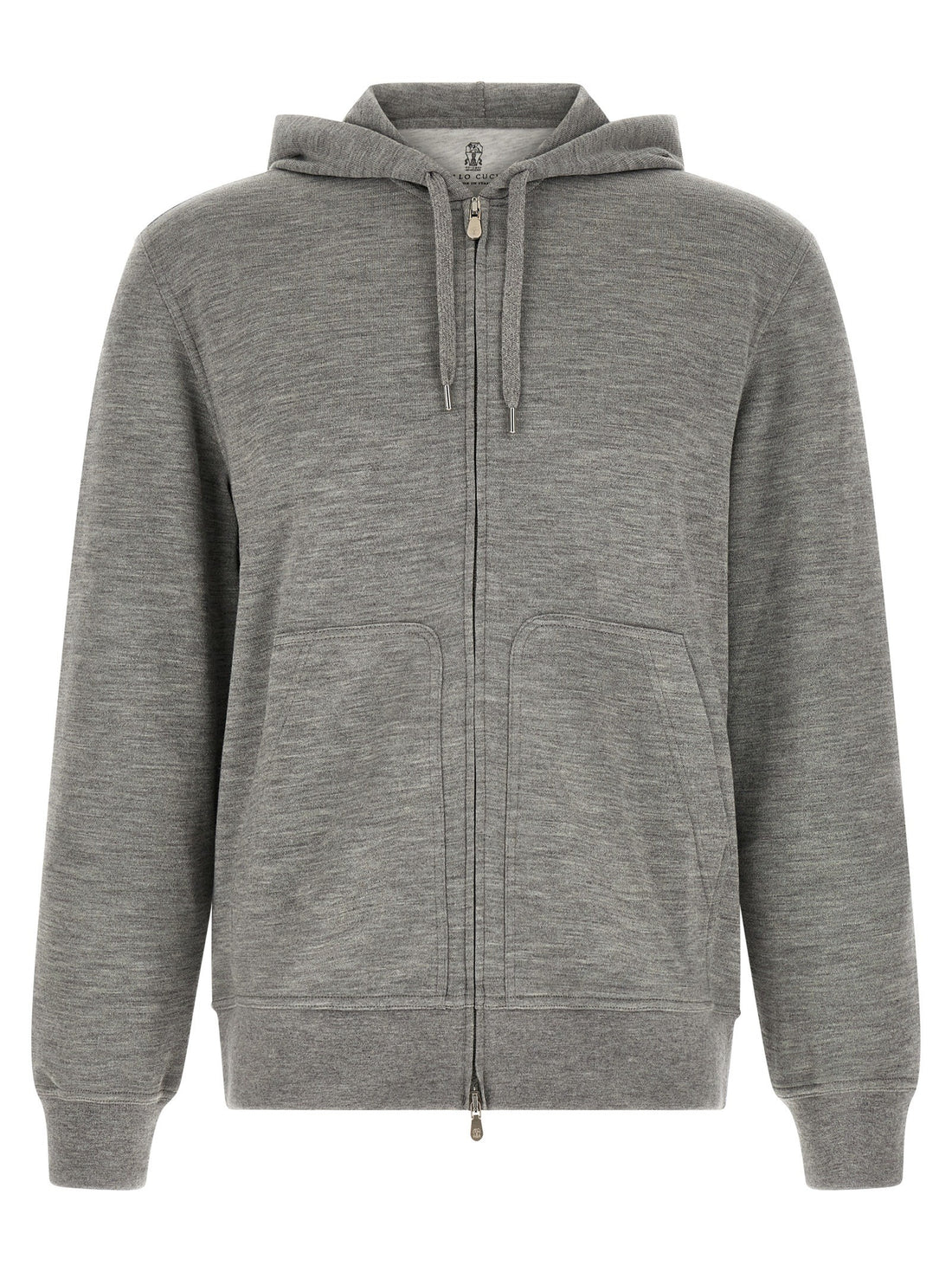 Brunello Cucinelli - Cashmere and silk hoodie gray